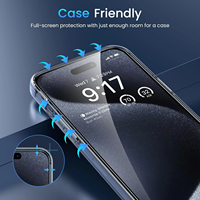 Protection d'écran 2.5D pour iPhone 16 Pro Max, coque de téléphone 9D pleine couverture pour 15 16 17 18, film de protection d'écran en verre trempé