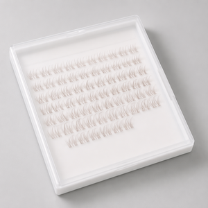 Extensions de cils individuels en grappes, en cheveux synthétiques marron, <span class=keywords><strong>velours</strong></span>, faits à la main, sans cruauté, 8-14MM, avec bande transparente - Product Image 6