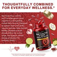 Acentiallabs Capsules de Riz Rouge Fermenté CoQ10 Citrus Bergamote 7 en 1 Soutien Antioxydant pour la Santé Cardiaque 180 Capsules