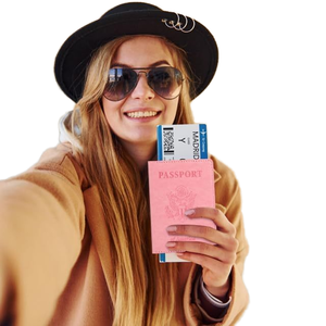 Funda de Pasaporte de Cuero PU con Logotipo Personalizado, Bloqueo RFID, Sin Cierre, Estampado en Caliente, Cartera de Viaje y Porta Tarjetas Americano - Product Image 2