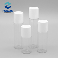 Flacons de toner transparents de luxe en PET de 30 ml, 40 ml, 50 ml, 60 ml avec bouchon à vis, emballage cosmétique vide pour soins de la peau à vendre