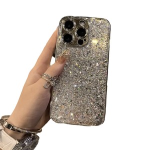 Funda de Teléfono Móvil de Lujo con Brillantina Plateada para <span class=keywords><strong>iPhone</strong></span> 17 Pro Max, Funda para <span class=keywords><strong>iPhone</strong></span> 11, <span class=keywords><strong>14</strong></span> Plus, 16 Pro - Product Image 5