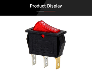 UL/CQC chứng nhận kcd3 3 3-pin Rocker <span class=keywords><strong>switch</strong></span> cho Marine 12V thuyền hình chữ nhật chiếu sáng PA66 ON-OFF Red LED chiếu sáng 250VAC Max - Product Image 2