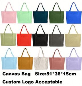 Custom Brand Print Logo <b>Large</b> Capacity Tote <b>Bag</b> Pocket Design Canvas Handbag for Women Lady <b>Beach</b> Casual Daily Fashion Dress - Product Image 2