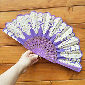 [我是你的粉丝] 质量好的经典送礼礼品塑料框架手风扇塑料白色婚礼风扇 - Product Image 3