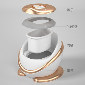 Pot de toilette en forme de pomme sur le thème de l'espace pour enfants de 1 à 2 ans, en matériau PP, multifonctionnel, pour usage domestique - Product Image 1