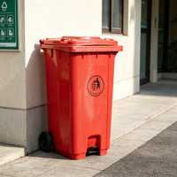 Conteneur à déchets en plastique robuste et durable, anti-rouille, 360L, avec couvercle à bascule, pour l'utilisation en entrepôt industriel et le stockage des déchets