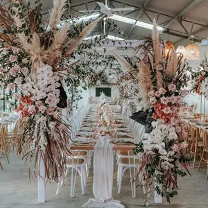 शादी की आपूर्ति सूखे फूल दीवार पृष्ठभूमि Pampass बड़े पम्पास घास शादी Centerpieces और मेज सजावट