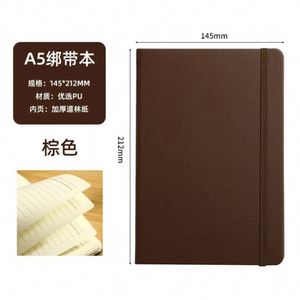 A5 PU Notebook Hardcover High Quality Waterproof Thickened School Record Diary Enterprise Customized LOGO Business <b>Gift</b> - Product Image 6