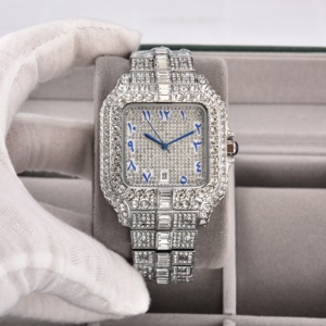 Reloj de Cuarzo con Diamantes Brillantes, Diseño Pavé, Estilo Hip-Hop, de Lujo, Entrega Rápida, Gran Venta - Product Image 5