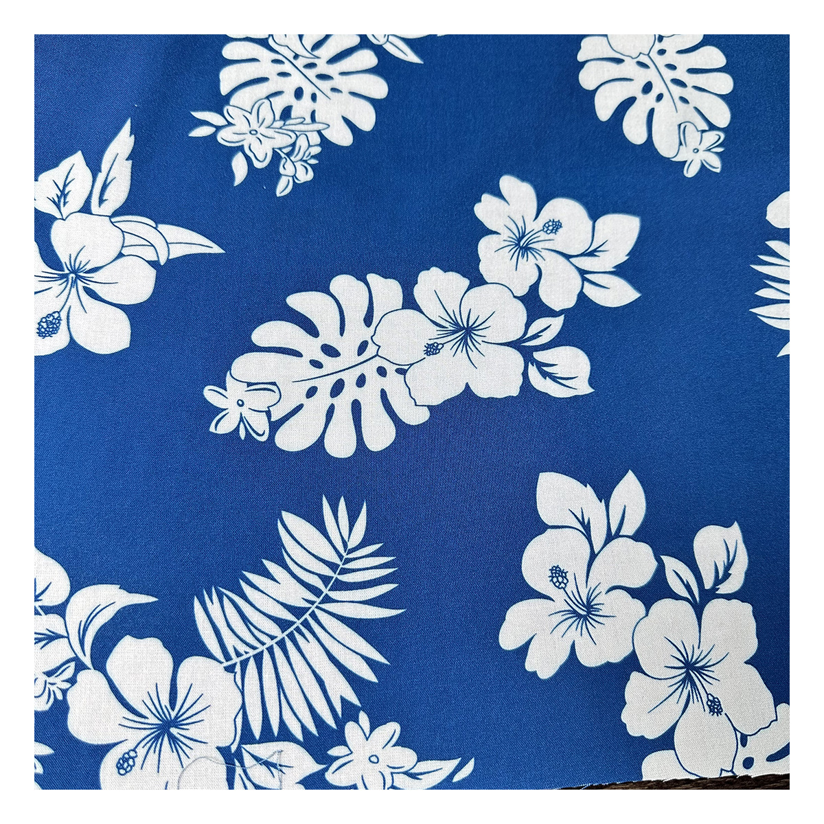 OEKO-TEX Certified Eco-Friendly Woven Rayon Fabric Clothing Polynesia Navy Blue Tropical Pattern Digital Printed 100% Viscose