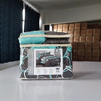 6 pièces Queen Size Village Art Floral Design Chambre à Coucher Ensemble De Draps King Size Matelassé Lit Couette Ensemble