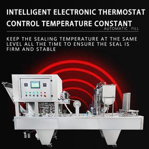 Máquinas de llenado de aceite Close Cup Powder/Cereal Granula Cup Sealing Machine <span class=keywords><strong>con</strong></span> motor para embalaje de bolsas de bebidas - Product Image 3