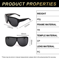 Lunettes de soleil sport tendance unisexe avec monture TR, verres PC et branches CP, style enveloppant pour la conduite, le cyclisme et les activités de plein air