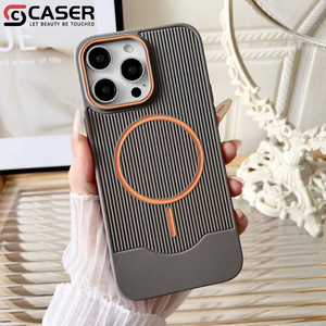 เคสโทรศัพท์เคลือบเงาทันสมัยสำหรับ <span class=keywords><strong>iPhone</strong></span> 17 16 15 14 <span class=keywords><strong>Pro</strong></span> Max ดีไซน์ลายเส้นสไตล์อินส์ รองรับการชาร์จไร้สายแบบแม่เหล็ก สีพื้น - Product Image 5