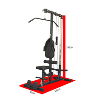 Station de fixation de câble d'entraînement de force à domicile, Machine à poulie de traction LAT avec siège et coussin de dos