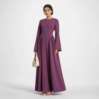 Nouvelle Abaya Islamique 2026 pour Femme, Robe Musulmane Couleur Unie Grande Taille, Robe Longue Modeste et Tendance pour Femme Musulmane