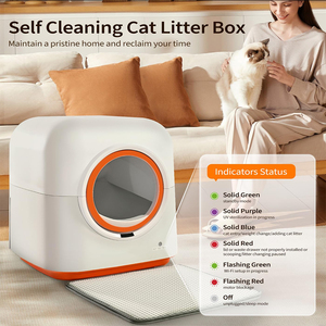 Kotak Pasir Kucing Otomatis Bersihkan Sendiri Kontrol Aplikasi Penghilang Bau Kapasitas 60L Anti-Jepit Aman Bebas Genggam untuk Kucing - Product Image 2