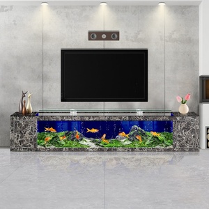 Mueble de <span class=keywords><strong>TV</strong></span> con Pecera de Vidrio para Sala de Estar, Gran Acuario Ecológico con Circulación Automática Integrada para Peces Dorados, Uso Doméstico, Sin Necesidad de Agua - Product Image 3