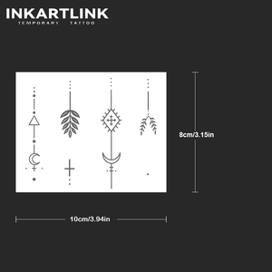 Autocollant de <span class=keywords><strong>tatouage</strong></span> temporaire personnalisé, motif feuille tribale minimaliste, imperméable, longue durée (15 jours), semi-permanent, pour le corps, les doigts et les mains - Product Image 4