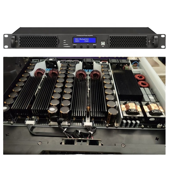 Professional 4 Channel Digital Power Amplifier Dsp41800 Class D 1U Amplifier with DSP Built-in Amplifier