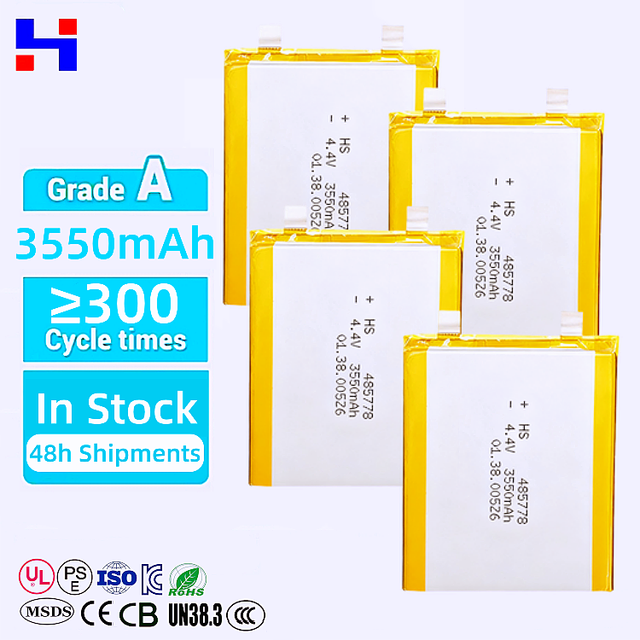 Low Self-Discharge 485778 3.85V 4.4V High Capacity Laptop Notebook Lithium Battery Cell Custom Size Lipo Battery