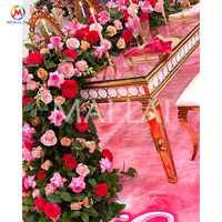 Table de mariage Rectangle en acier inoxydable, or, ensemble de Table à manger contemporain, livraison gratuite