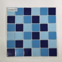 Mosaïque de carreaux en céramique bleue de style japonais, luxe, jet d'encre, moderne, villa, maison, crédence, carrelage mural carré, piscine