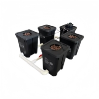 Système hydroponique RDWC à 4 seaux de 27 L avec pompes à air et à eau pour la culture de clones