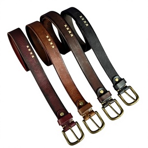 Cinturón de Cuero Vacuno con Hebilla de Estilo Europeo Vintage para Hombre, Grabado Personalizado, Impermeable, Ecológico, Resistente y Duradero - Product Image 4