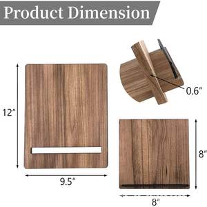 Solid Wood <b>Recipe</b> Rack Desktop Shelf <b>For</b> Kitchen <b>Book</b> Storage Retro Color Single Layer Wooden Display <b>Stand</b> - Product Image 5