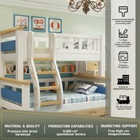 Muebles Infantiles de Diseño Moderno, Literas para Niños con Almacenamiento en las Escaleras y Tobogán en Gris