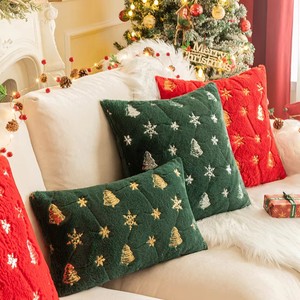 1pc Plush Fur Sequins Christmas Cushion Cover <strong>Snowflake</strong> 45x45CM Decorative XMAS Sofa <strong>Pillow</strong> Cover for Livingroom Pillowcase - Product Image 5