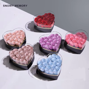 Caja de Regalo en Forma de Corazón con Flores de Jabón para el Día <span class=keywords><strong>del</strong></span> Padre <span class=keywords><strong>y</strong></span> <span class=keywords><strong>del</strong></span> Día de <span class=keywords><strong>la</strong></span> Madre, Colores Personalizados, Expresa Gratitud - Product Image 3