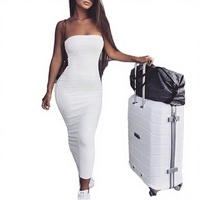 Robe longue élégante et sexy pour femme, sans manches, dos nu, coupe droite, idéale pour les soirées décontractées d'été