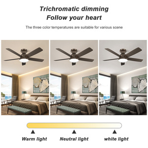 Ventilador de Techo de Perfil Bajo con Luz, Ventilador de Techo Inteligente Moderno de 44 Pulgadas con Luz y Control Remoto - Product Image 2