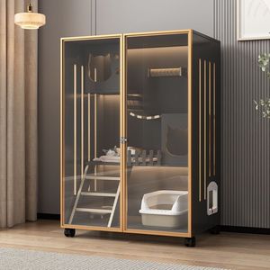 Villa chat en bois massif Ventilation circulante <span class=keywords><strong>CatHouse</strong></span> avec espace libre Dissipation de la chaleur confortable Pas de congestion CatHouseCabinet - Product Image 3