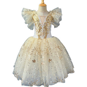 Robe de ballet pour enfants, costume de spectacle long, robe en tulle à manches courtes, modèle de <span class=keywords><strong>danse</strong></span> du Petit Cygne pour filles - Product Image 4