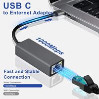 Adaptador USB C a Ethernet Portátil de 1000Mbps, Adaptador de Red LAN RJ45, Plug and Play, Compatible con Laptop, MacBook, iPad Pro