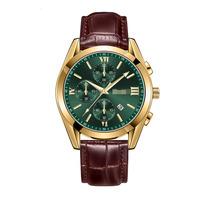 Montre pour homme en cuir imperméable haut de gamme à quartz