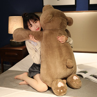 Peluche ours polaire couché super mignon, grand oreiller, poupée câlin pour lit de fille avec rembourrage en coton PP