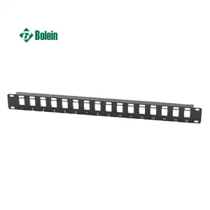 Bolein 19" 1U 16 Port Blank Patch Panel 24 Port Unload Empty Patch Panel For Keystone Jack Modules