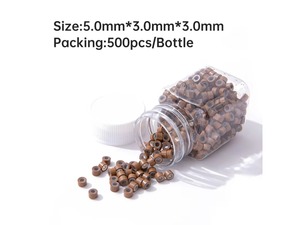 500 pièces <span class=keywords><strong>de</strong></span> micro-anneaux en aluminium et silicone <span class=keywords><strong>de</strong></span> 5 mm, perles <span class=keywords><strong>de</strong></span> liaison pour extensions <span class=keywords><strong>de</strong></span> cheveux humains, perles nano-couvertes - Product Image 4