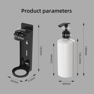 Support mural en plastique verrouillable pour salle de bain d'hôtel, shampoing, après-shampoing, gel <span class=keywords><strong>douche</strong></span>, lotion, distributeur de liquide avec support - Product Image 3
