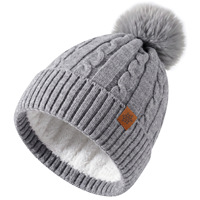 Bonnet en laine mélangée tricoté pour femme, automne/hiver, protection contre le froid, couleur unie, pour l'extérieur