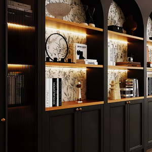 Customizable Design Laminated Board Living Room Furniture Living Room <strong>Bookcase</strong> Wine <strong>Cabinet</strong>, Display <strong>Cabinet</strong> with LED Lighting - Product Image 6
