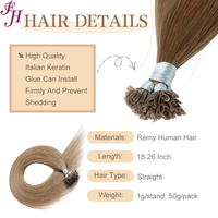 Extensions de cheveux naturels FH en gros, de haute qualité, à pointe en U, pré-collées, pour fusion