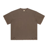Camiseta Unisex Vintage de 275 g/m², 100% Algodón Tejido, Ecológica, Transpirable, Antiarrugas, Talla Grande, Lavada con Ácido