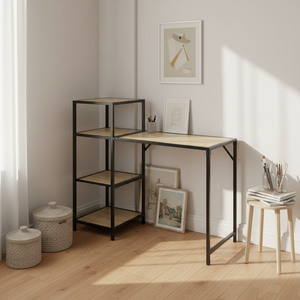 Bureau moderne à cadre en métal pliable et simple Bureau à domicile <span class=keywords><strong>pour</strong></span> salle d'étude Salle à manger Salon - Product Image 5