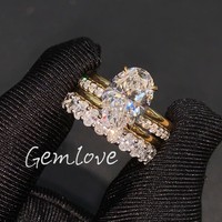 Bague en or blanc 9K-18K avec diamant de laboratoire certifié GIA, taille princesse, pour fiançailles et mariage, pavé, pour tenue de soirée féminine